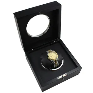 하이 엔드 블랙 래커 포장 선물 보관 시계 밴드 나무 스트랩 케이스 박스 포장 시계