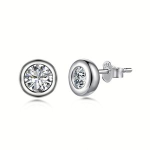 Ensemble de bijoux en argent 925, collier, boucles d'oreilles et bague avec diamants ronds, sertissage minimaliste, pour femme, à porter au quotidien - Product Image 3