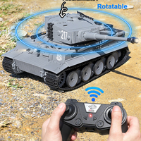 Char de combat RC 1/24, télécommande 2.4G, char allemand Tiger de la Seconde Guerre mondiale, véhicule blindé électrique avec tir, jouet éducatif, kit de modèle