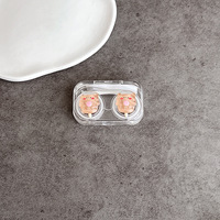 Nouveau cosmétique mignon yeux lentilles de Contact étui ours lapin anneau en caoutchouc ensembles d'outils avec pince à épiler stockage trempage boîte cadeau promotionnel