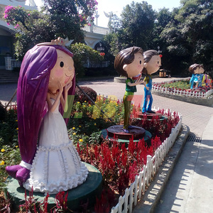 Escultura de Fibra de Vidrio para Exteriores Libit, Figura de Niño y Niña de Dibujos Animados, Duradera, Hecha a Mano, para Decoración de Jardín, Personalizable - Product Image 3