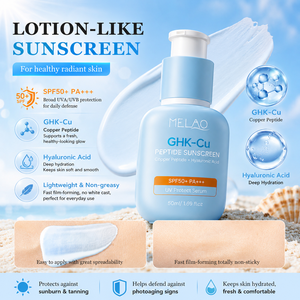 <span class=keywords><strong>Crème</strong></span> <span class=keywords><strong>solaire</strong></span> <span class=keywords><strong>visage</strong></span> au cuivre et aux peptides avec logo personnalisé, SPF50 PA++++, protection quotidienne UVA UVB, <span class=keywords><strong>crème</strong></span> <span class=keywords><strong>solaire</strong></span> pour le <span class=keywords><strong>visage</strong></span> GHK-CU - Product Image 1