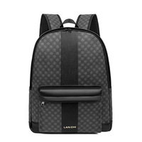 Sac à dos unisexe haut de gamme en PU à motif damier, fermeture éclair durable, grande capacité, pour ordinateur portable, voyages d'affaires et loisirs, design incurvé