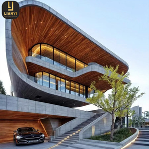 แผ่นคอนกรีตปูผิวโค้งแบบกำหนดเอง แผ่นซีเมนต์อินทรีย์-อนินทรีย์สำหรับตกแต่งผนังภายนอก - Product Image 3