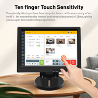 Monitor Layar Sentuh Kapasitif 10.1 Inci 10 Titik IPS HD VGA Layar POS Industri untuk Raspberry Pi Windows Linux Android