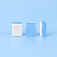 Jeu de Mahjong américain bleu et blanc avec tuiles en acrylique double couche et bords arrondis lisses