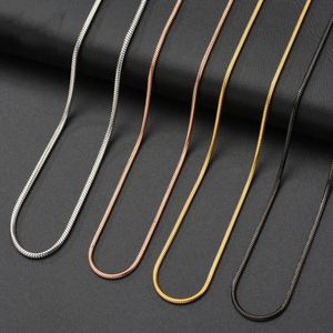 <b>Silver</b> Stainless Steel Italian 18K Rose Gold Jewelry Herringbone 1Mm Round Necklace <b>Choker</b> Snake Bone Chain 5Mm Men - Product Image 2