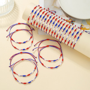DIY Braided <b>Bracelet</b> Set 24 Piece Adjustable Knotted <b>Rope</b> Unisex Party Jewelry Color Blocking Style - Product Image 3