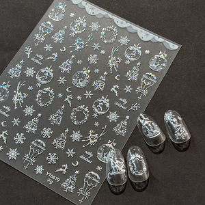 TSZS Noël Elk Guirlande Renne En Relief <span class=keywords><strong>Nail</strong></span> <span class=keywords><strong>Art</strong></span> Autocollant Argent Or Noël Flocon De Neige <span class=keywords><strong>Nail</strong></span> <span class=keywords><strong>Art</strong></span> Stickers - Product Image 1