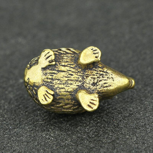 Mini ouriço de cobre sólido, criativo, retrô, artesanato em bronze antigo, presente, ornamentos - Product Image 6
