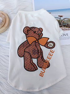 เสื้อยืดสุนัขแขนสั้น<span class=keywords><strong>ลาย</strong></span>หมีกีตาร์น่ารัก <span class=keywords><strong>สี</strong></span>เหลือง ขาว ดำ แบรนด์ดัง จัดส่งเร็ว ผลิตจากผ้าฝ้าย - Product Image 4