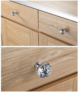 Núm Cửa Pha Lê Thủy Tinh Núm Kéo Tủ Hình Kim Cương Màu Vàng Bạc Trang Trí Hợp Kim Kẽm Tay Cầm Acrylic Cho Đồ Nội Thất - Product Image 6