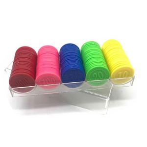 Jetons de poker ronds en plastique colorés sans valeur nominale, personnalisables, pour jeux de société et fêtes - Product Image 4