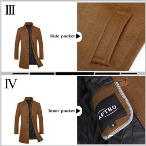 Shinesia Cardigan da uomo in cotone Slim Cloak tinta unita autunno inverno soprabito in tessuto goffrato nuovo <span class=keywords><strong>Trench</strong></span> Casual - Product Image 3