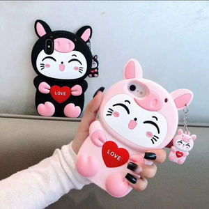 Custodia per telefono 3D Love Cat Cartoon per <span class=keywords><strong>iPhone</strong></span> 14 13 12 11pro X XS Max XR 8 7 Plus 6 <span class=keywords><strong>Cover</strong></span> in Silicone morbido 6SP - Product Image 4