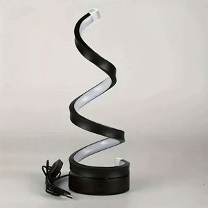 Modern Minimalist Spiral Plastic Desk <b>Lamp</b> Electric Sustainable Fashionable Three Color LED Ambient Light for Home Use - Product Image 3