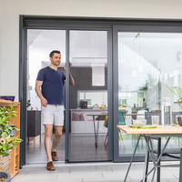 Moustiquaire plissée rétractable en alliage d'aluminium pour porte coulissante, accessoires en maille anti-insectes pour entrée de maison ou de bureau