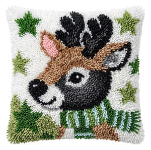 Kits de Ganchillo con Diseños de Animales Adorables, Funda de Almohada Suave con Estampado a Color, Juego de Punto de Cruz, Hilos para Bordar para Niños - Product Image 3