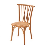 Chaise de salle à manger nordique en rotin avec dossier, style campagnard français, mobilier de maison, structure en plastique, revêtement en cuir, pour bar et café