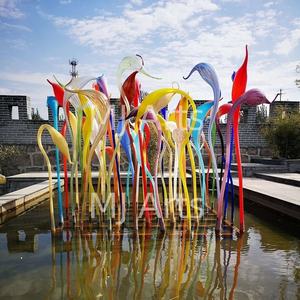 Fuente de Escultura de Vidrio de Murano de Color Azul, Decoración Moderna y Creativa para Parques y Jardines, Decoración para Estanques y Arroyos - Product Image 5