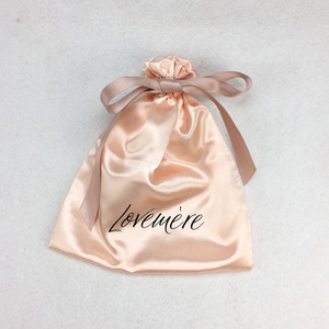 High Quality Luxury Hair Gift Packaging Make up Cosmetic Pouch Custom Drawstring <b>Bag</b> Silk Satin <b>Dust</b> <b>Bag</b> for Wigs Bundles - Product Image 3