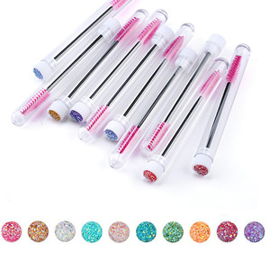 Eyelash Brush Tube With Rhinestone Comb Synthetic Disposable Mascara Brush For Individual Lashes Multiple Colors Available - Product Image 5