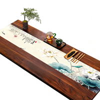 Nouveau chemin de table UV personnalisé de style chinois, imperméable, de luxe, haut de gamme, pour table à thé, long et rectangulaire