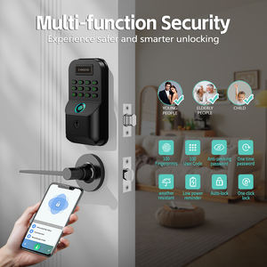 กุญแจล็อคประตูแบบไร้กุญแจ Ecurity ผลิตจากโลหะผสมสังกะสี พร้อมระบบสแกนเส้นเลือดฝ่ามือ  ระบบ Deadbolt  วัสดุอะลูมิเนียม ป้องกันการแอบดู  รหัสผ่านอัจฉริยะ สีดำ - Product Image 3