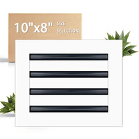 Diffuseur linéaire en alliage d'aluminium 10x8 po, grille décorative pour grille d'aération de climatisation murale ou de plafond pour maison et bureau