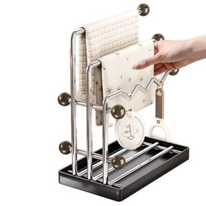 Foldable Dishcloth Rack With Tray Waterproof Multipurpose Kitchen Sink Draining Rack Square Design For Household Use - Product Image 5