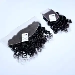 Lots de Cheveux Naturels Indiens Vierges en Gros avec Fermeture Frontale en Dentelle – Extensions de Cheveux Humains 100% Naturels du Temple Indien - Product Image 1