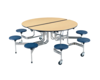 Table et chaises pliantes pour cafétéria/cantine avec sièges colorés