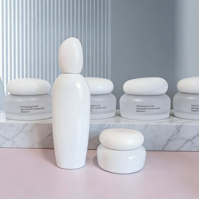 Eco-Friendly Refillable Glass Lotion Bottles and Cream Jars with Pump Sprayer for Beauty Packaging