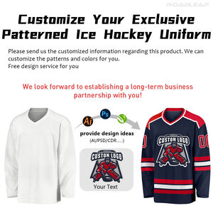 Hoogwaardig team hockey tenue nieuw ontwerp grappig sublimatie geborduurd lange mouw tackle twill custom heren ijshockey shirt - Product Image 3