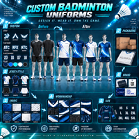 Offre Spéciale – Ensemble Maillot de Badminton Personnalisé (ODM/OEM) pour l'Entraînement – Vêtements Anti-Humidité avec Impression par Transfert Thermique – Tenue d'Équipe