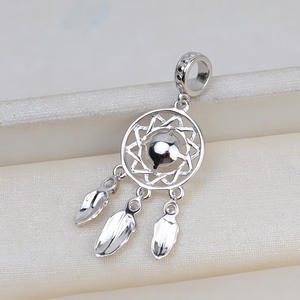 จี้เงินแท้ S925 สไตล์เรโทร อุปกรณ์ทำเครื่องประดับมุก DIY ตัวจับฝัน ตาข่ายดักฝัน อะไหล่เครื่องประดับกึ่งสำเร็จรูป - Product Image 4