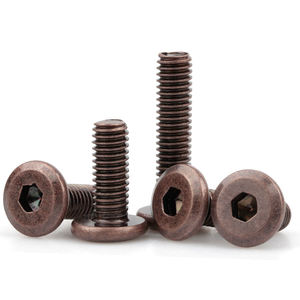 Vis décoratives chanfreinées hexagonales en Bronze rouge Boulons <span class=keywords><strong>de</strong></span> meubles <span class=keywords><strong>vintage</strong></span> pour chaise et table à tête plate Nouveau design antique M6 - Product Image 2