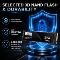 Disque SSD interne Lenovo LS800 M.2 NVMe haute vitesse 512 Go 1 To 2 To 3400 Mo/s PCIe 3.0 2280 pour PC de bureau, ordinateur portable, PS5 et jeux