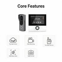 Videoportero Impermeable de 2 Cables con Pantalla Táctil de 7 Pulgadas, Sistema de Intercomunicación 1080P, Detección de Movimiento con App Tuya, 2 Años de Garantía para Kit de Villa