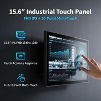 Panel PC LCD IPS Todo en Uno de 15.6 Pulgadas, Computadora Industrial Android 12, Tableta Sin Ventilador RK3399, 4GB RAM/64GB ROM, Pantalla Táctil Integrada