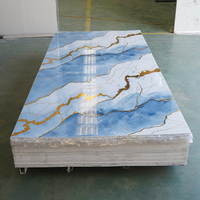 Lámina de PVC UV de Alta Calidad, Moderna, Impermeable y Ecológica, con Diseño de Mármol, para Paneles Decorativos de Paredes Interiores, Uso en Sala de Estar y Baño