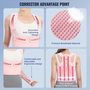 Cinturón de espalda ajustable para terapia de los más vendidos con soporte de almohadilla de hombro para escritorio Corrector de postura sentado - Product Image 4
