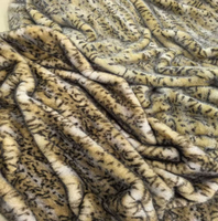 Tissu en fausse fourrure de vison double face à imprimé léopard, 100% polyester, poils courts, pelucheux, luxe, pour manteaux, couvertures, décoration intérieure