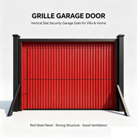 Porte de garage moderne à lames verticales en aluminium, porte de garage automatique à bascule pour villa, bâtiment résidentiel, façade
