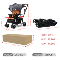 Poussette double légère et pliable Purorigin 2026, dernier design, porte-bébé à roues, poussette de poche pour jumeaux
