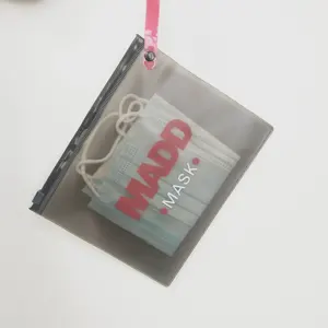 เป็นมิตรกับสิ่งแวดล้อม Recycable ฝ้าแบบพกพาพีวีซี EVA ถุงพลาสติกสำหรับ <span class=keywords><strong>N</strong></span>-<span class=keywords><strong>95</strong></span>หน้ากากจัดเก็บบรรจุภัณฑ์ที่มีซิปเลื่อนและจับ - Product Image 1