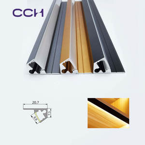 호텔 캐비닛 조명용 CCH <span class=keywords><strong>45</strong></span>도 LED 프로파일, 경사진 프로파일 조명, <span class=keywords><strong>45</strong></span> °   선형 프로파일 조명 틸트형 캐비닛 조명 - Product Image 2