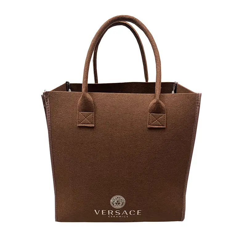 Nova alta qualidade eco-friendly sentiu pano tote bag Customizável logotipo reutilizável sentiu tecido sacola de compras