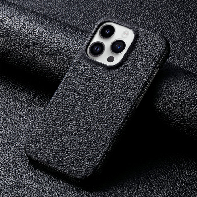 Mobile Phone case Cover Solid Color Litchi Skin Phone case for Apple 16 Phone case Ins Plain Skin