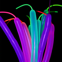 Ballons longs néon lueur ballons fluorescents réactifs UV ballons magiques 80s 90s anniversaire lumière noire décorations de fête